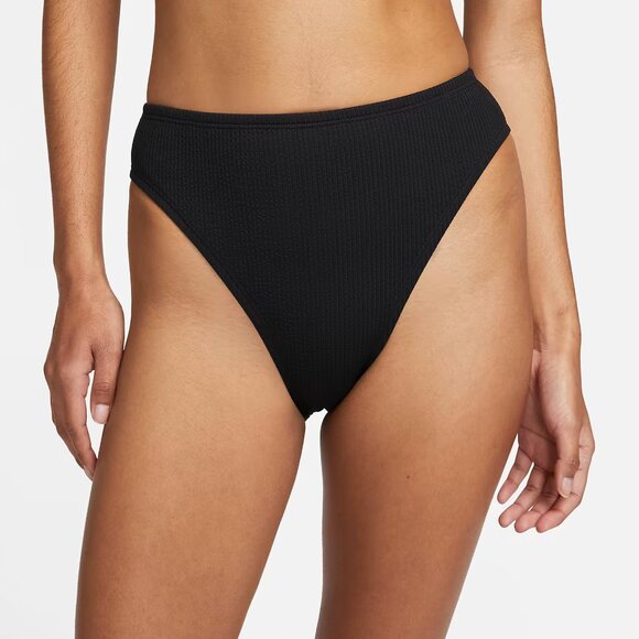 Nike High-Waisted Ribbed Bikini Bottom | Size M | NWT | Black | Cheeky Fit - Picture 4 of 4